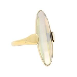 Calvin Klein Continuity Slim Oval Faceted Yellow Glass‎ Stone Ring Size 9 NWT